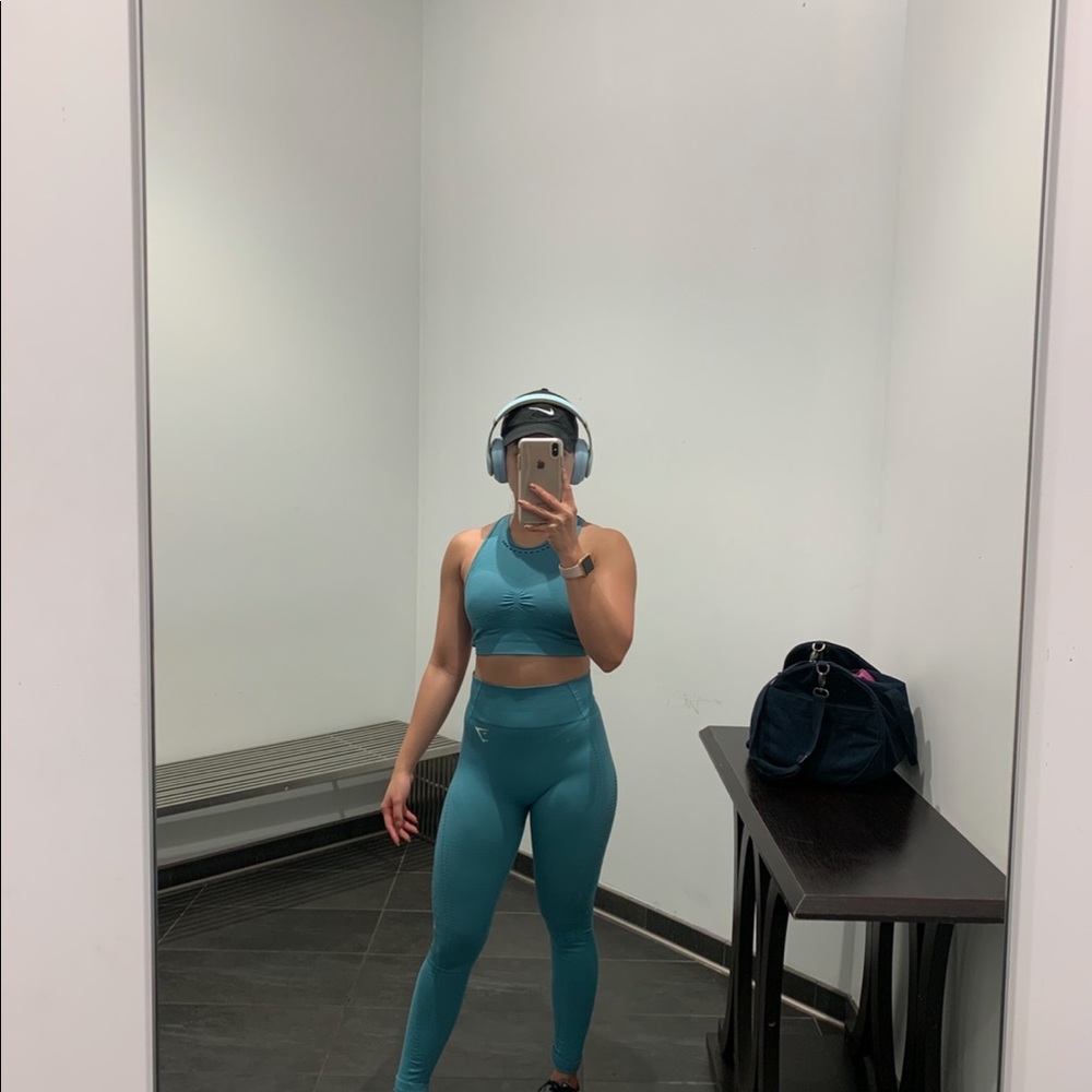 Gymshark blue flawless knit set